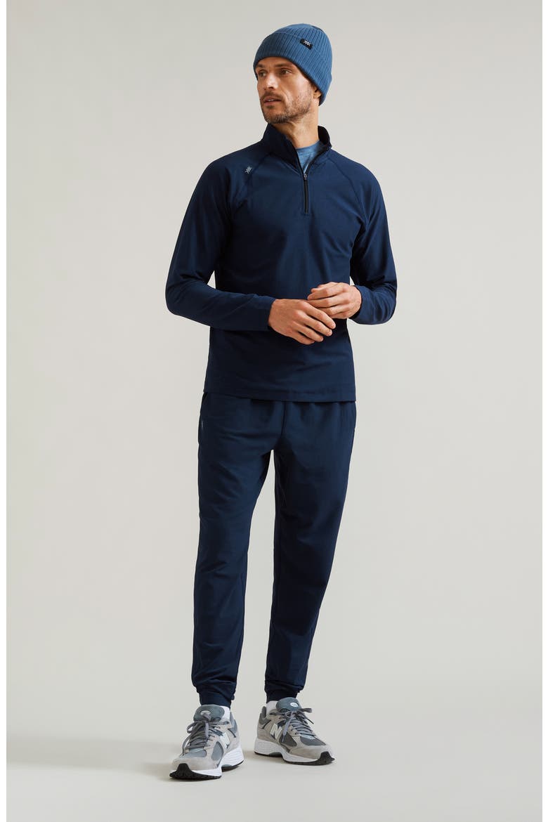 Atmosphere Midweight Quarter Zip Pullover, Alternate, color, NAVY