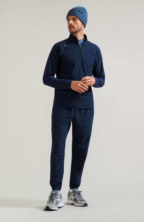 Rhone Atmosphere Midweight Quarter Zip Pullover In Navy