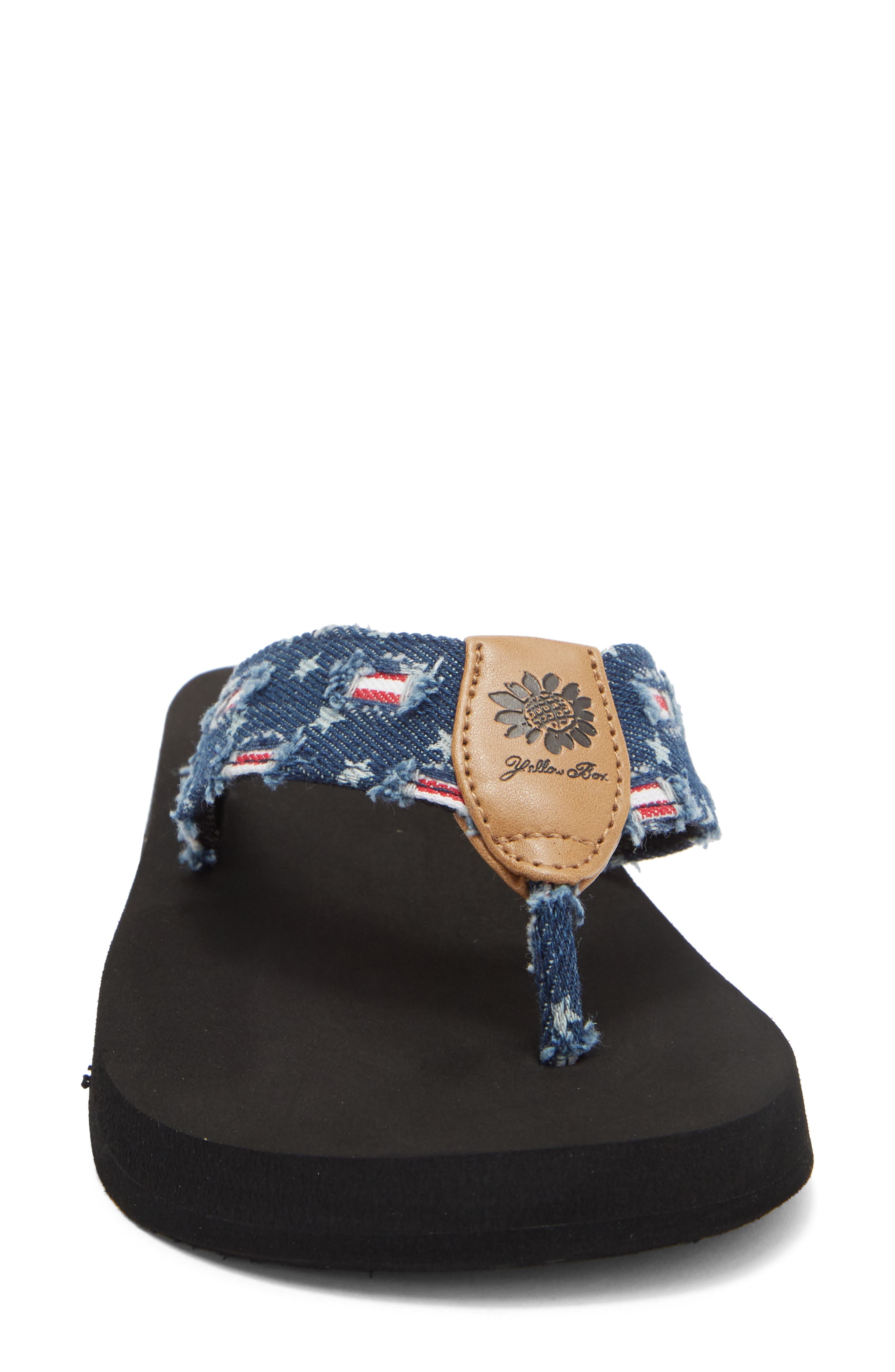 Yellow Box Premium Firework Flip Flop, Alternate, color, Navy