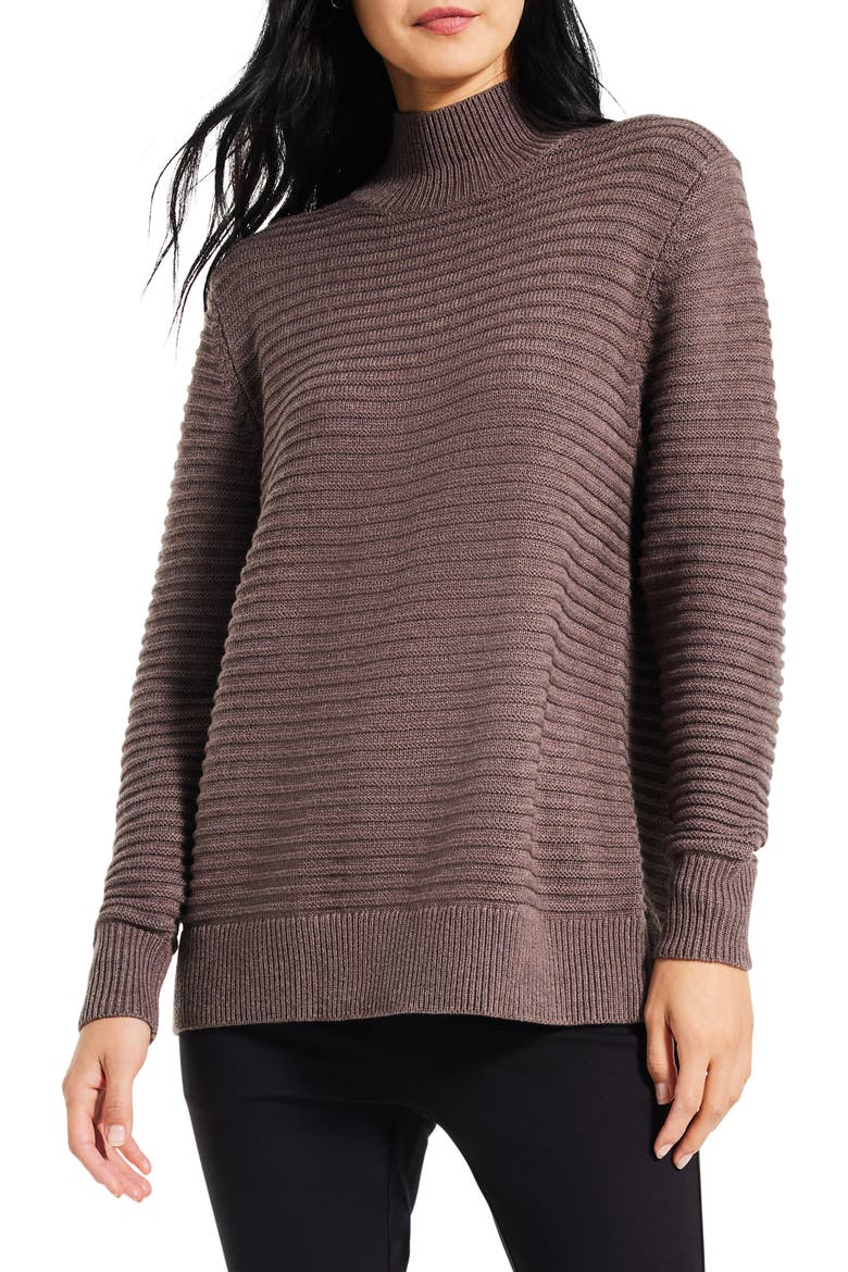 Ottoman Mock Neck Sweater, Main, color, IRON