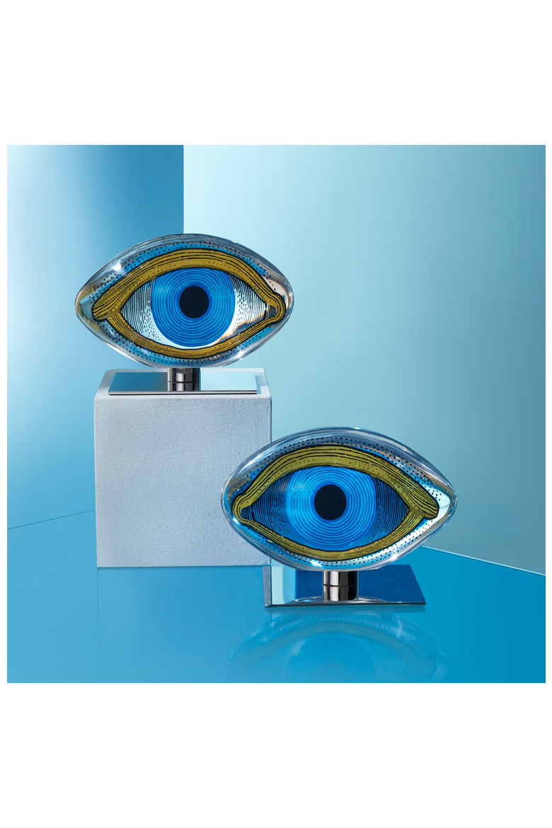 Druggist Eye Objet Acrylic Sculpture, Alternate, color, Blue / Gold / Black
