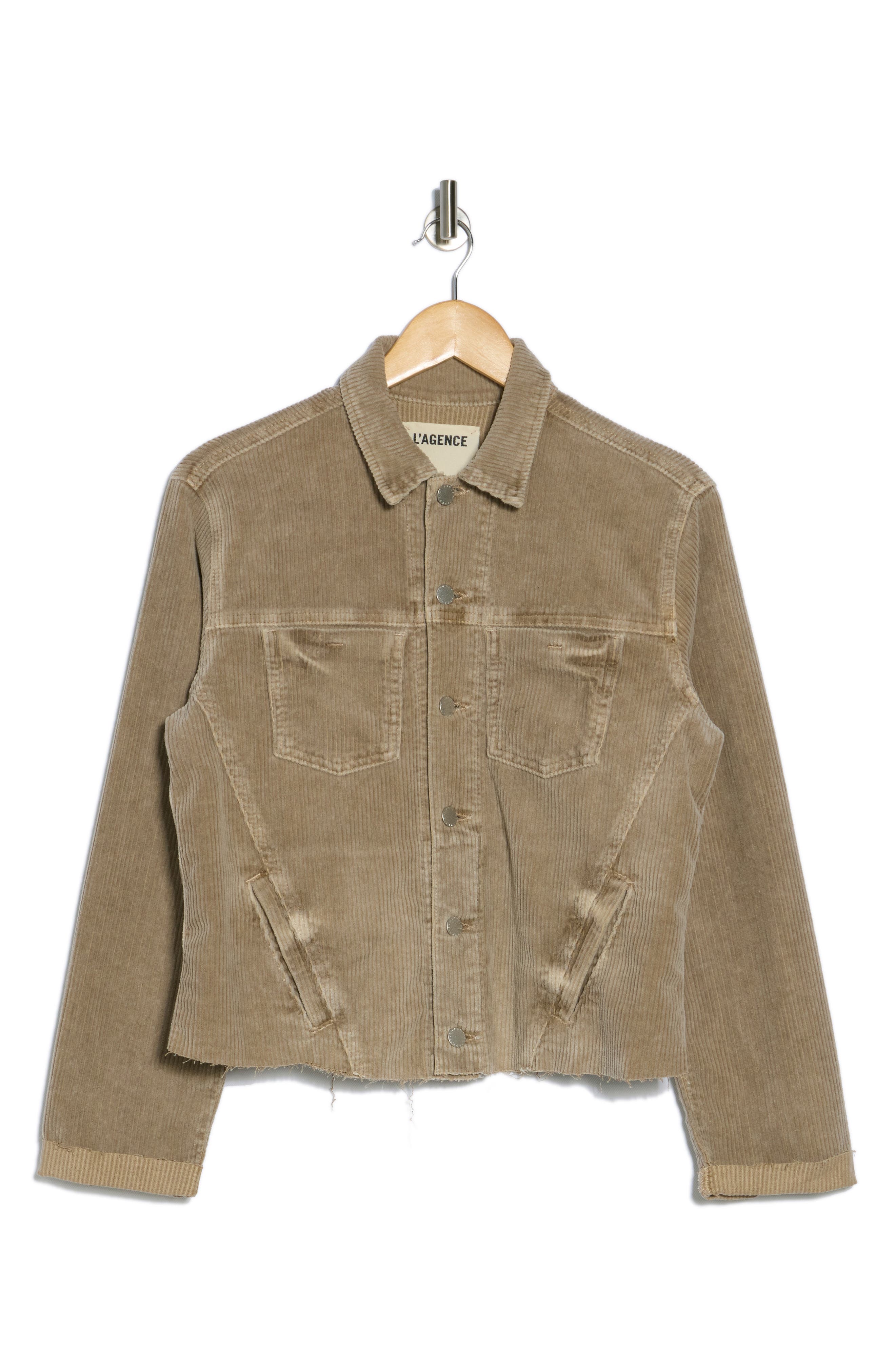 Janelle Raw Hem Slim Corduroy Jacket