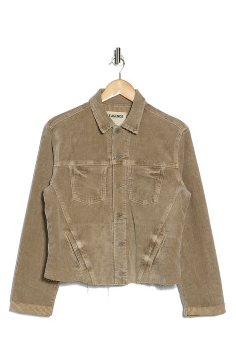 Janelle Raw Hem Slim Corduroy Jacket