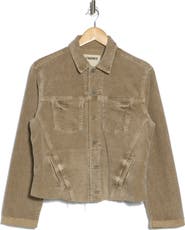 L'AGENCE Janelle Raw Hem Slim Corduroy Jacket