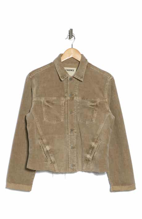 Janelle Raw Hem Slim Corduroy Jacket