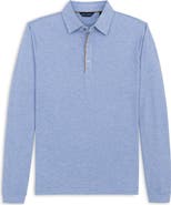 Scott Barber Cotton & Wool Piqué Long Sleeve Polo