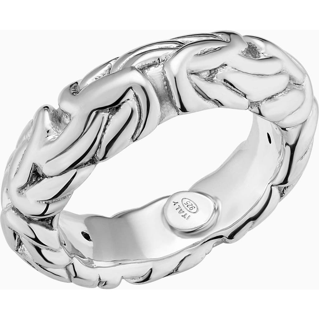 Oradina Sterling Silver Byzantine Artisan Ring In Silver