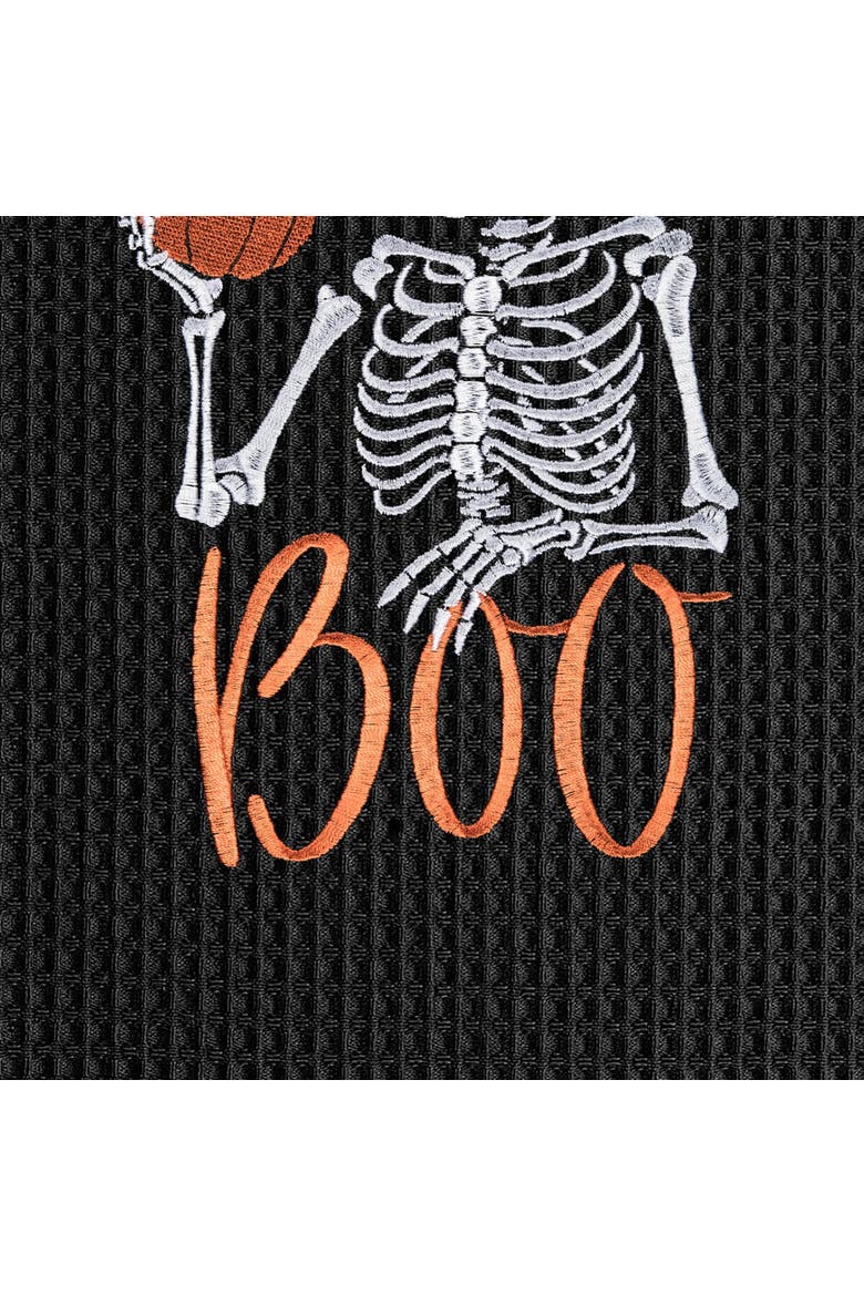 Boo Skeleton Halloween Towel, Alternate, color, Black