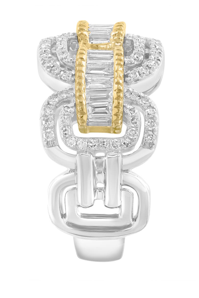 14K Two-Tone Gold Diamond Link Ring, Alternate, color, 14K Gold