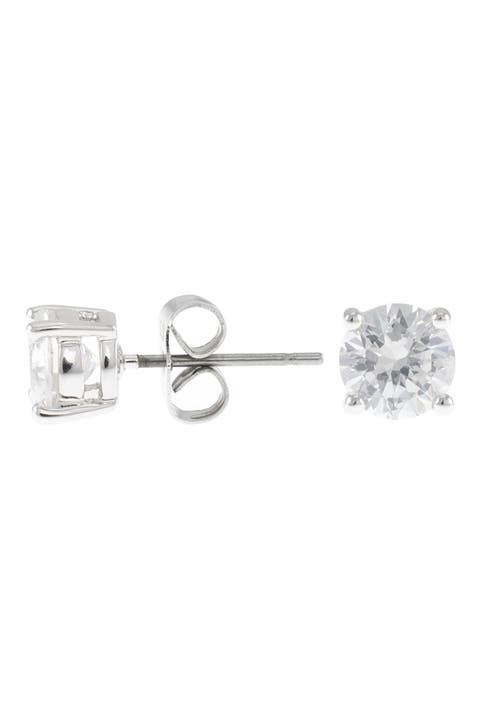 Round CZ Stud Earrings