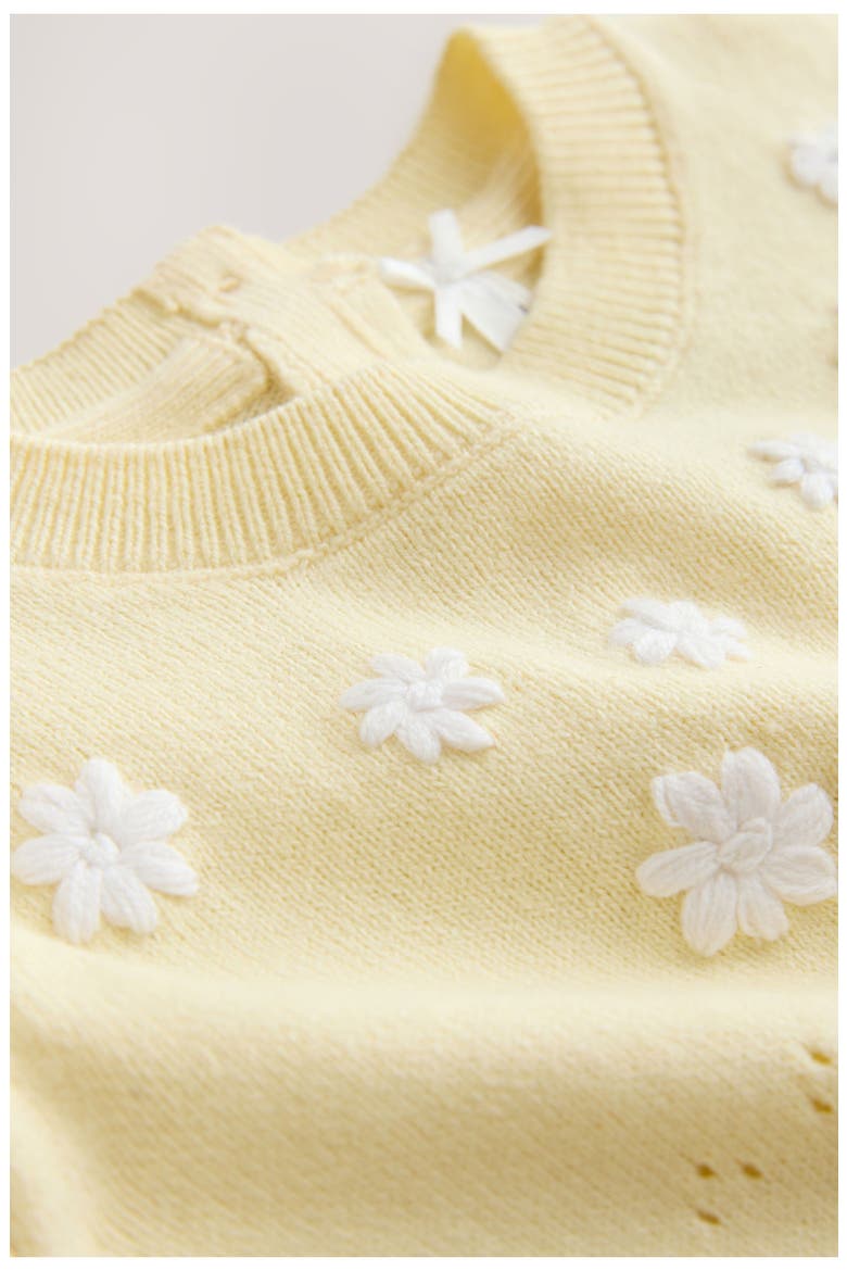 Kids' Floral Pointelle Knit Top & Mesh Skirt Set, Alternate, color, YELLOW