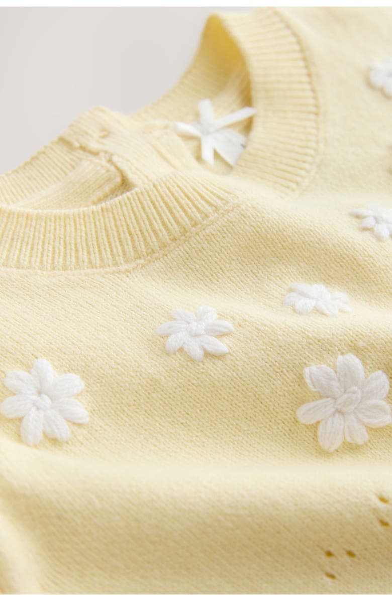 NEXT Kids' Floral Pointelle Knit Top & Mesh Skirt Set, Alternate, color, Yellow