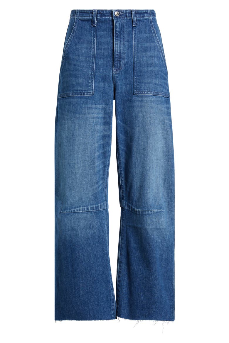 Utility Raw Hem Crop Barrel Jeans, Alternate, color, LONDON CAL
