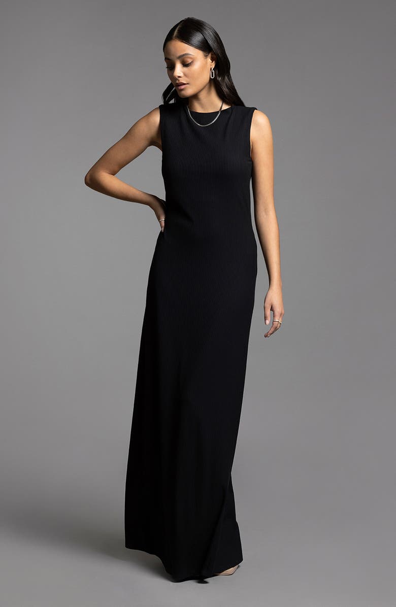 WEEKEND LOS ANGELES Leighton Sleeveless Rib Maxi Dress, Alternate, color, Black