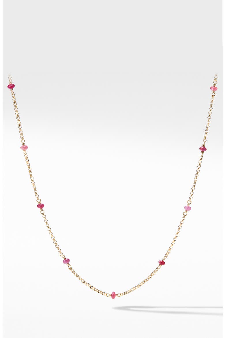 Cable Collectibles® Bead & Chain Necklace in 18K Yellow Gold with Rubies, Main, color, YELLOW GOLD/ RUBY