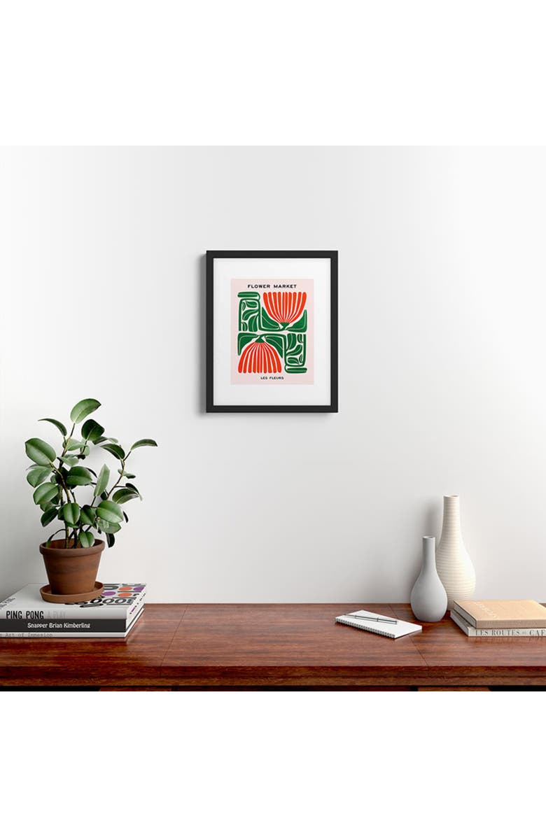 Deny Designs 'Pippin Ferns Les Fleurs' by Ayeyokp Framed Wall Art, Alternate, color, Green