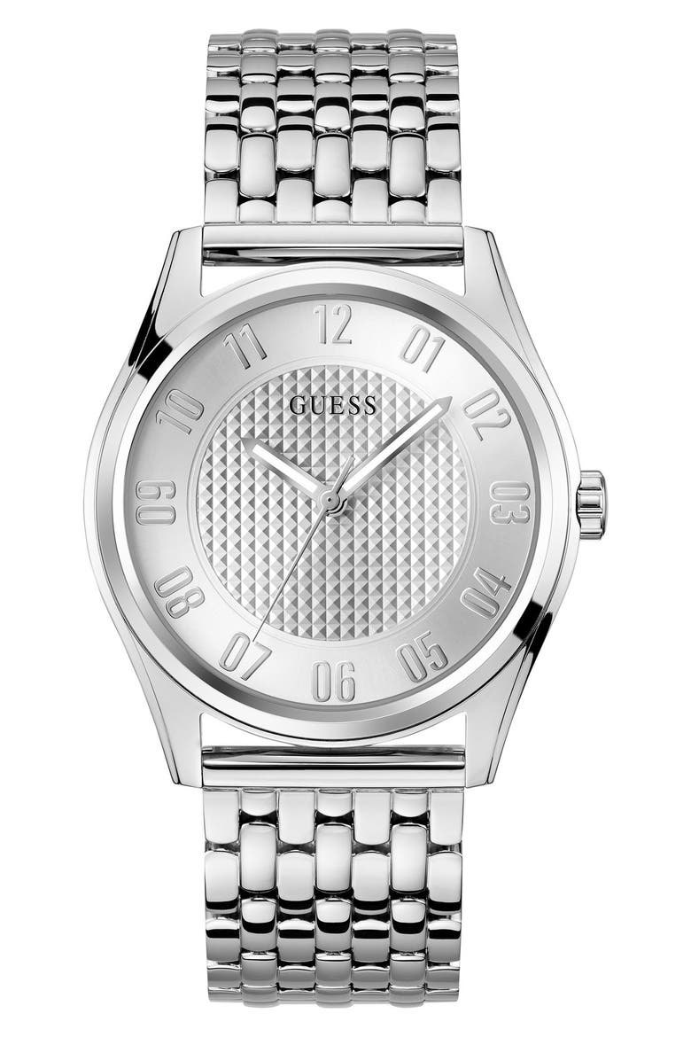 Tate Silvertone Bracelet Watch, 42mm, Main, color, SILVER