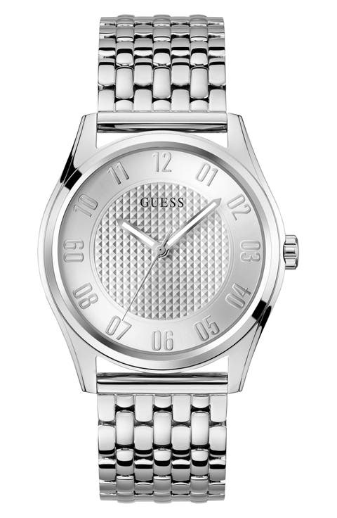 Tate Silvertone Bracelet Watch, 42mm