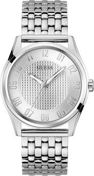GUESS Tate Silvertone Bracelet Watch, 42mm