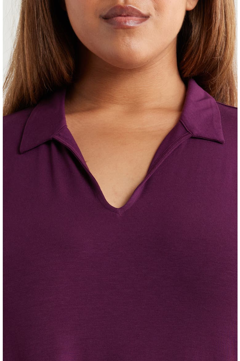 Johnny Collar Jersey Dress, Alternate, color, BLACKBERRY