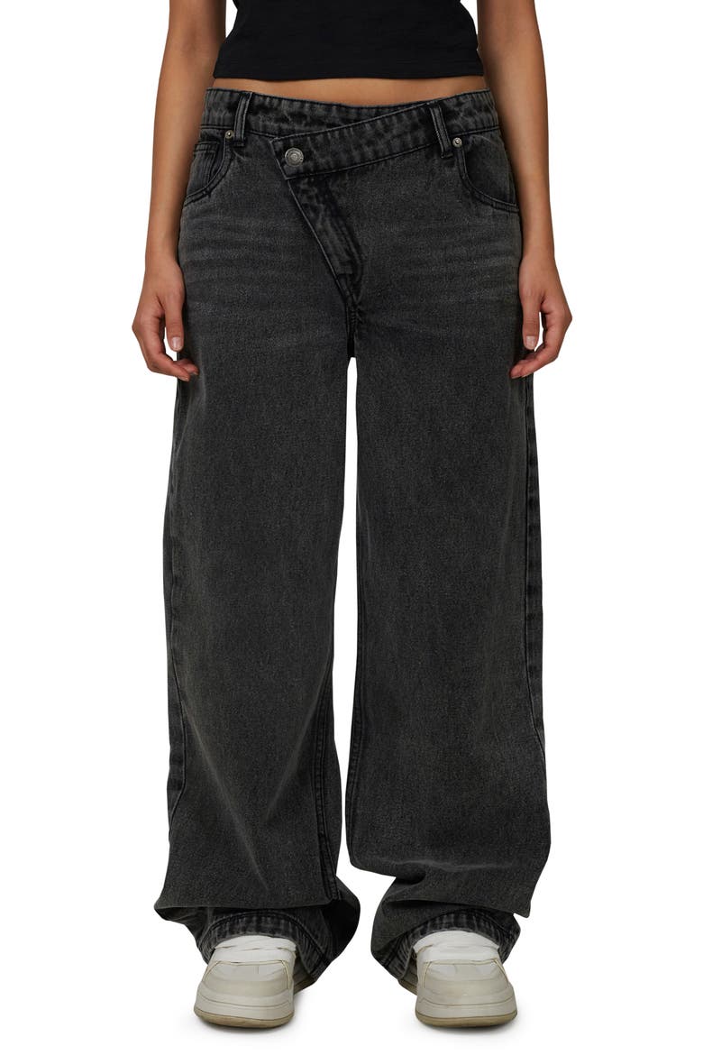 Baggy Vintage Wash  Denim Jeans, Main, color, Black