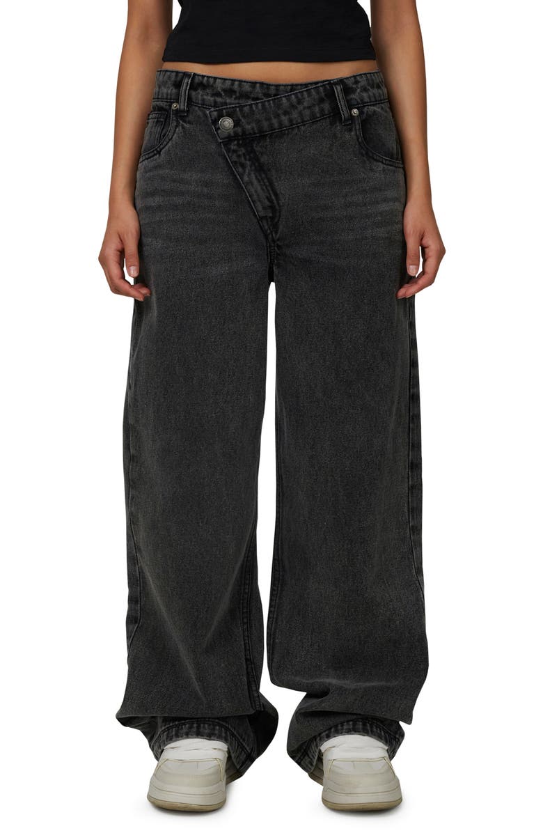 Good For Nothing Baggy Vintage Wash Denim Jeans, Main, color, Black