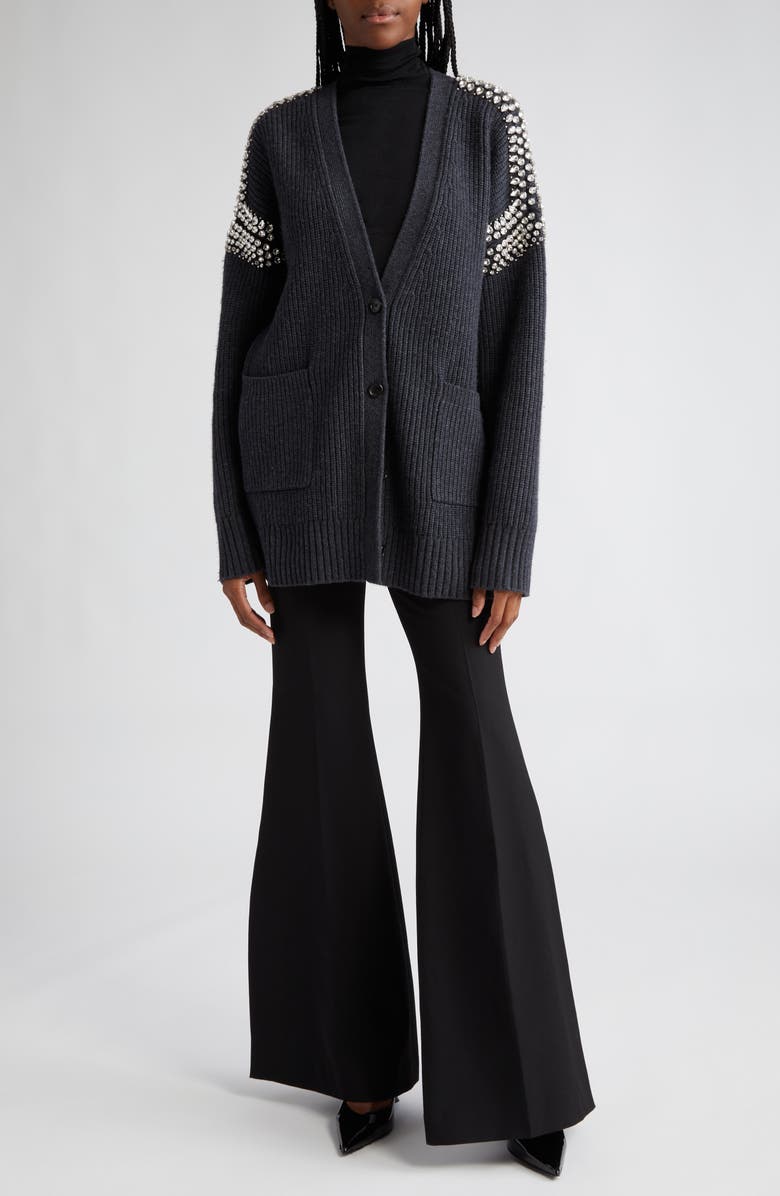 A.L.C. Camille Rhinestone Merino Wool Cardigan, Alternate, color,