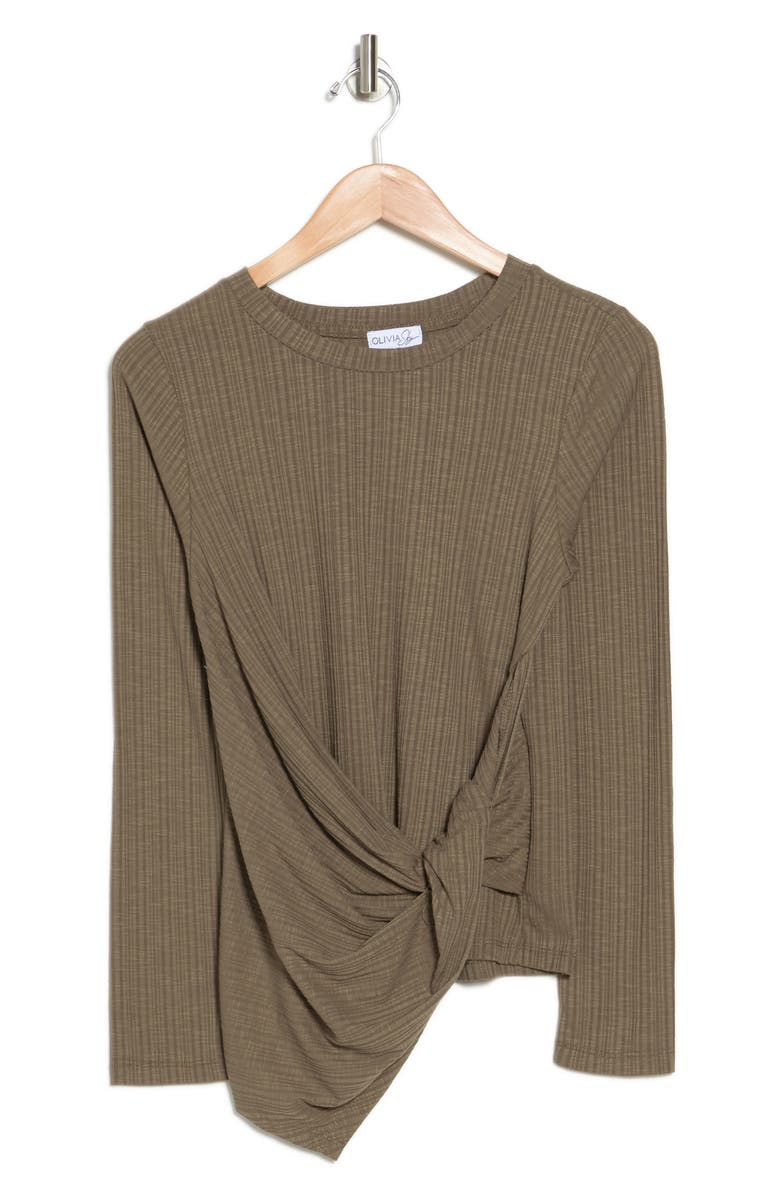 Olivia Sky Ribbed Twist Front Sweater, Alternate, color, 