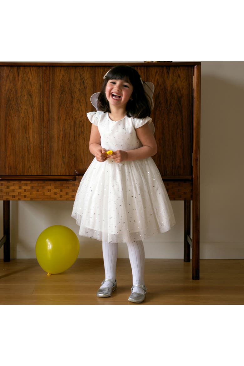 White Star Tulle Party Dress, Alternate, color, White