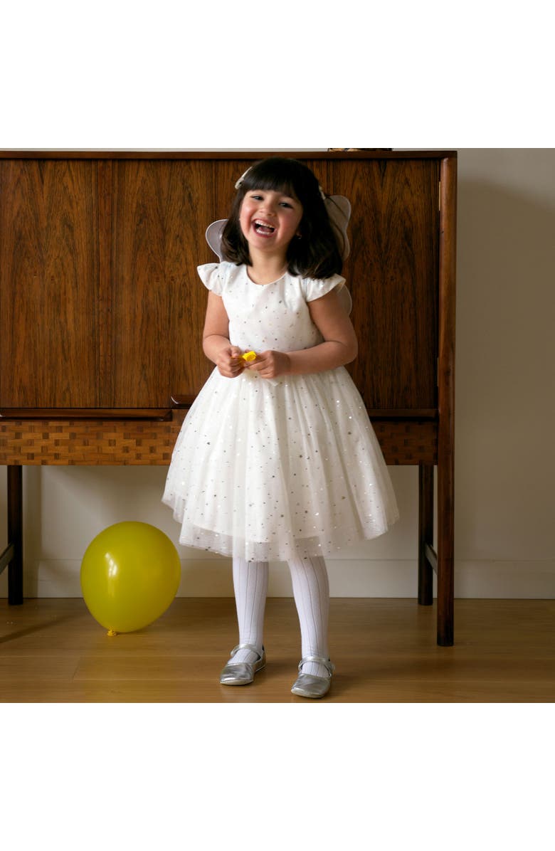Rachel Riley White Star Tulle Party Dress, Alternate, color, White