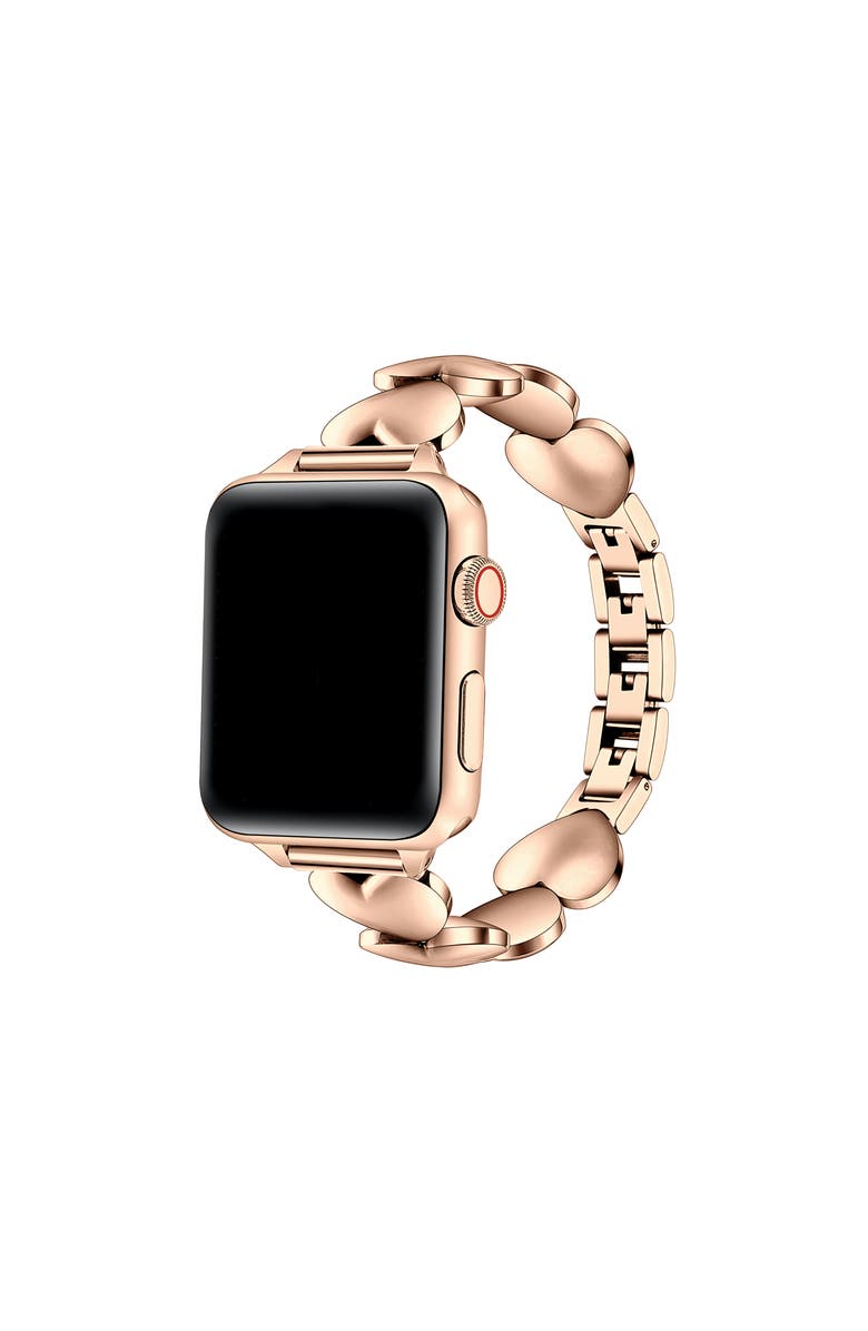 Posh Tech Aphrodite Heart Zinc Band for Apple Watch, Main, color, Rose Gold