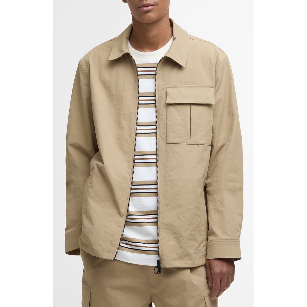 Barbour Bellman Zip-up Overshirt In Brown