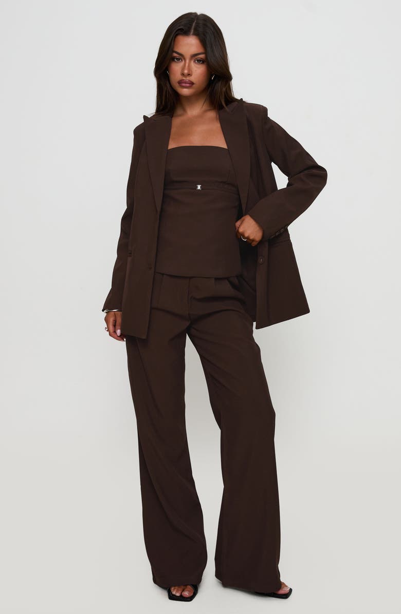 Princess Polly Crowd Pleaser Oversize Blazer, Alternate, color, Chocolate