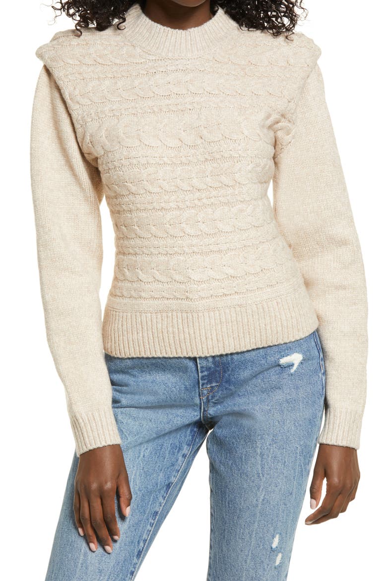 Horizontal Cable Crewneck Sweater, Main, color, ASPEN