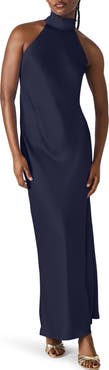 Steve Madden Lara Satin Bias Cut Maxi Dress