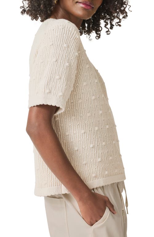 Splendid Eliza Short Sleeve Sweater In Moonstone