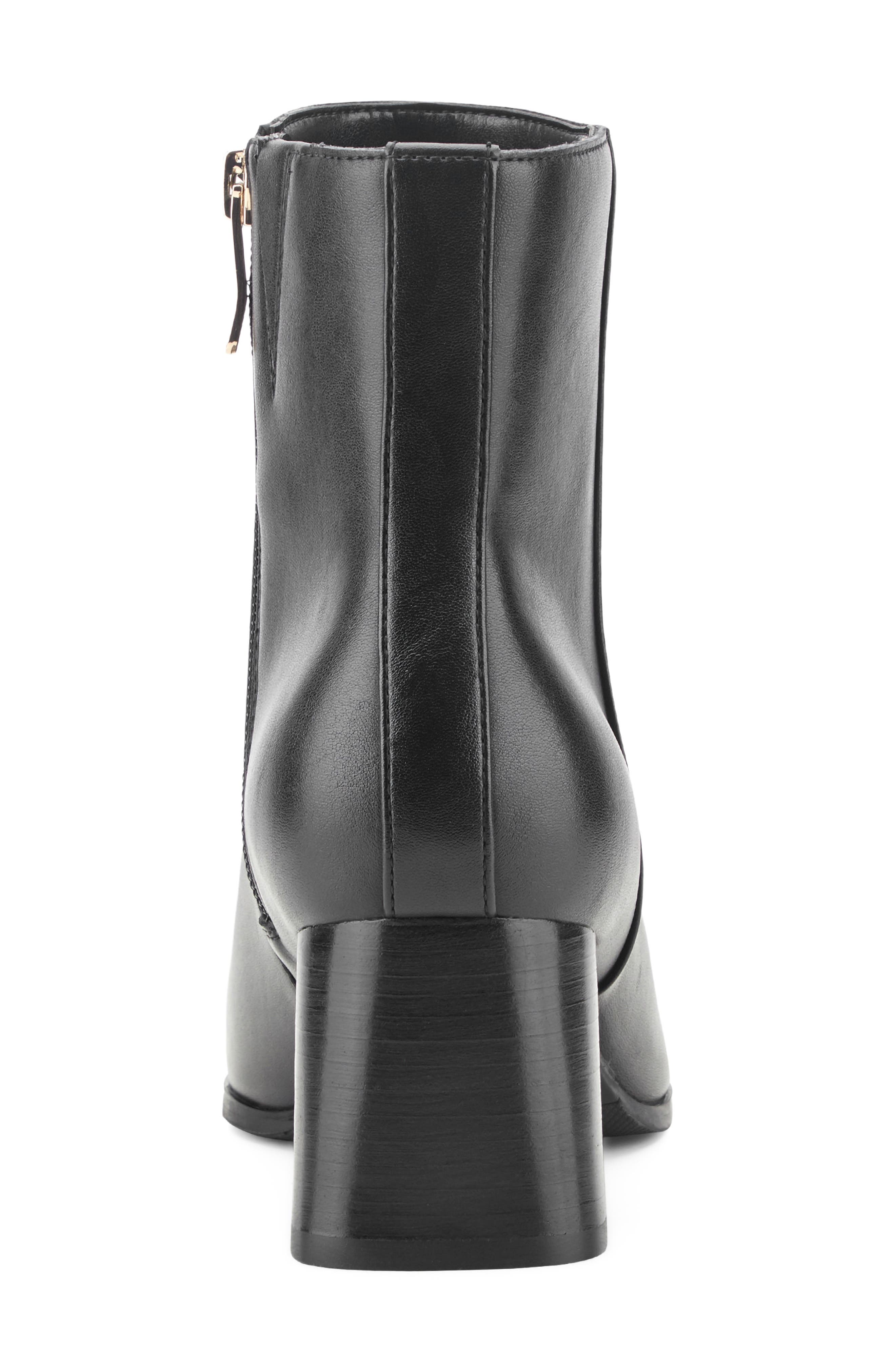 Aurore Leather Bootie, Alternate, color, BLACK