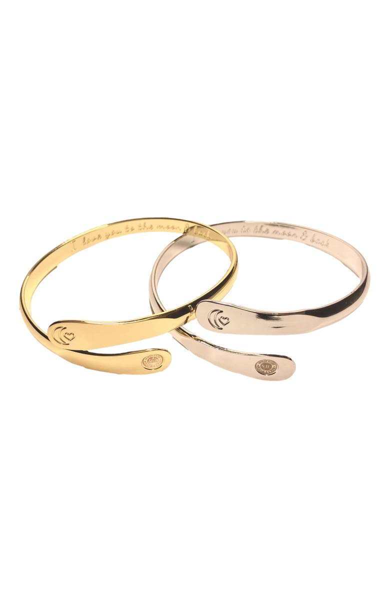 Hollywood Sensation Engraved I love you to the moon and back Bracelet, Alternate, color, Gold