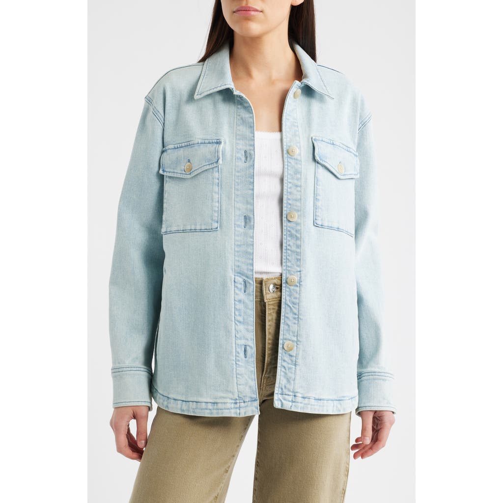 Faherty Holden Denim Shirt Jacket In Blue