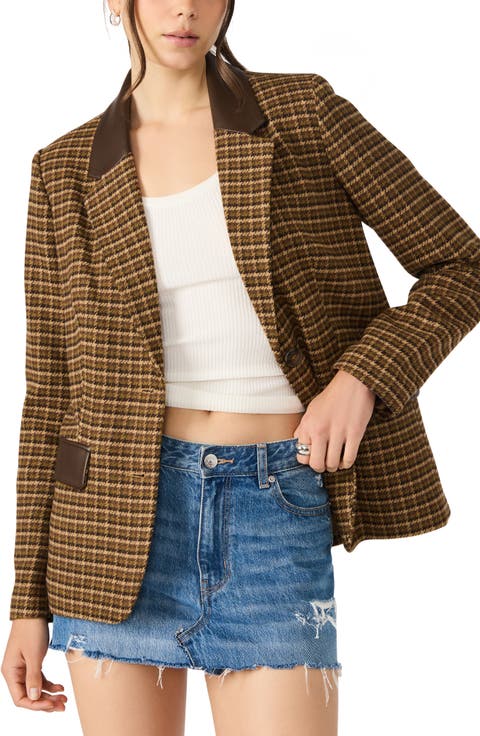 Plaid Boyfriend Blazer