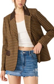 Steve Madden Plaid Boyfriend Blazer