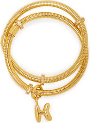 SAACHI Bubble Charm Initial Bracelet