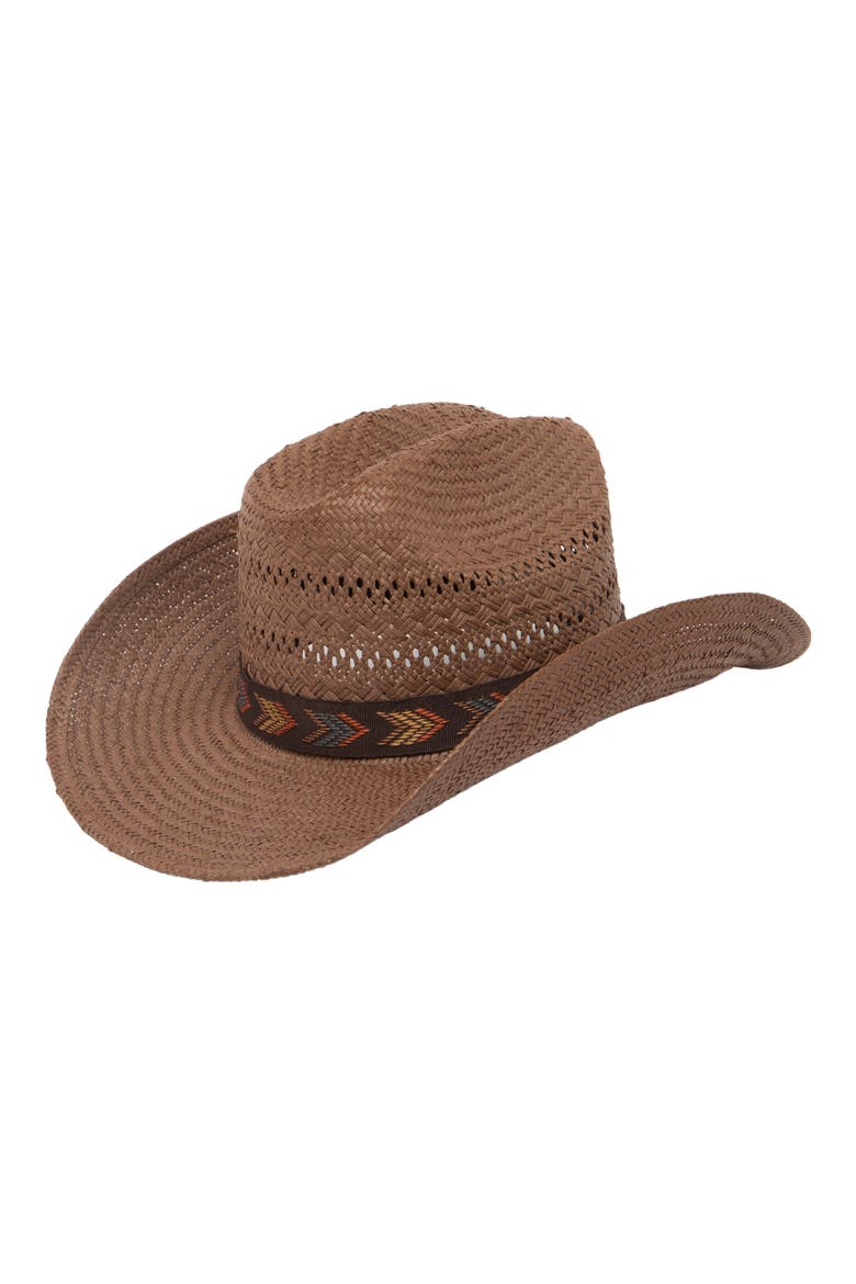 Embroidered Band UPF 50+ Cowboy Hat, Main, color, BROWN