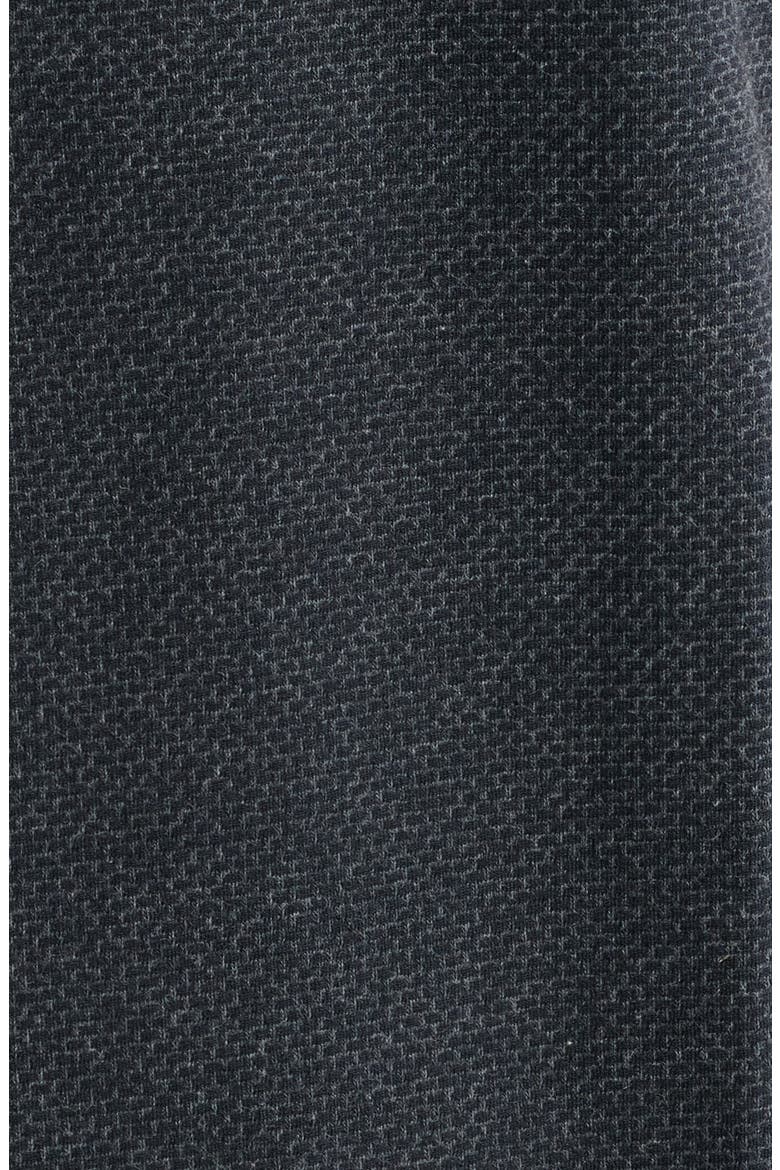 Keyes Slim Fit Microprint Short Sleeve Knit Button-Up Shirt, Alternate, color, BLACK