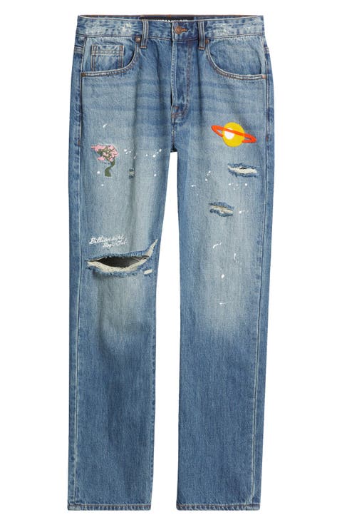 BB Geo Ripped Embroidered Jeans (Astra)