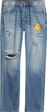 Billionaire Boys Club BB Geo Ripped Embroidered Jeans