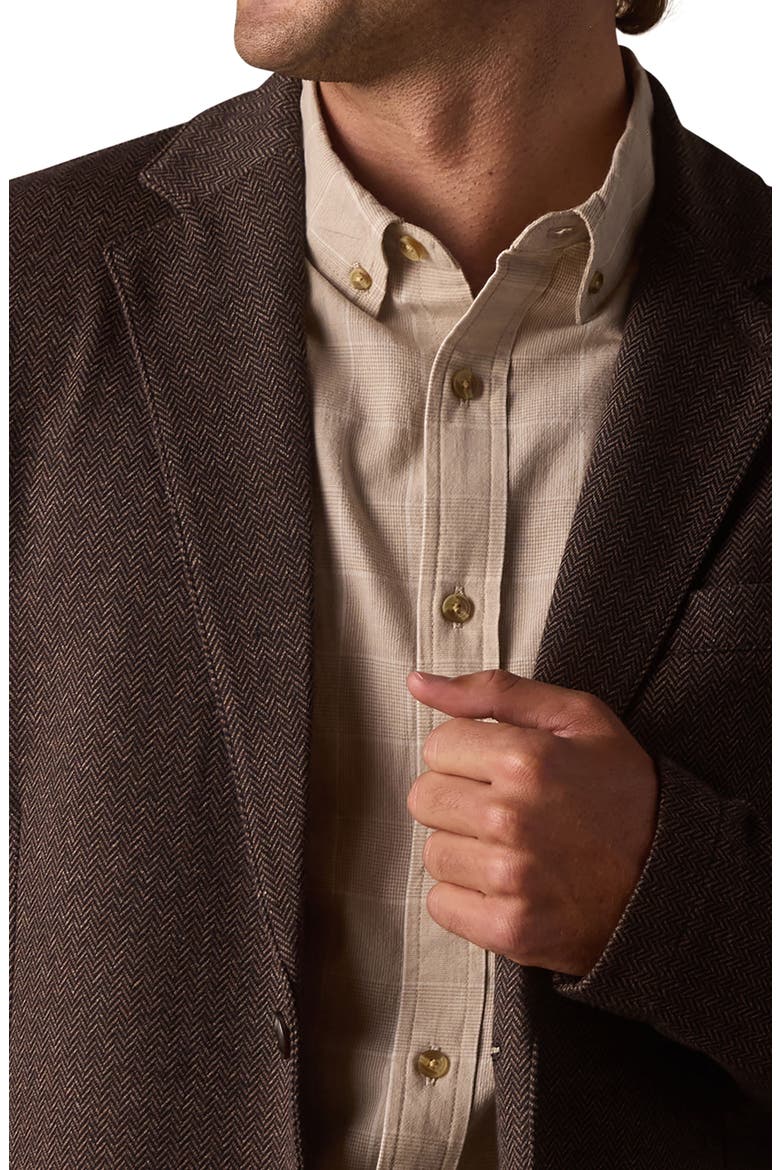 Knit Cotton Blend Herringbone Sport Coat, Alternate, color, BROWN