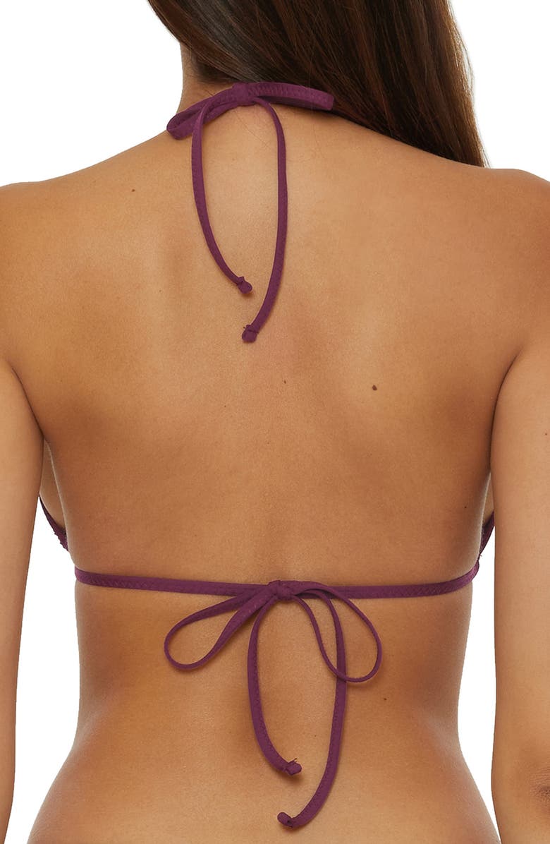 Becca Color Play Triangle Bikini Top, Alternate, color, Aubergine