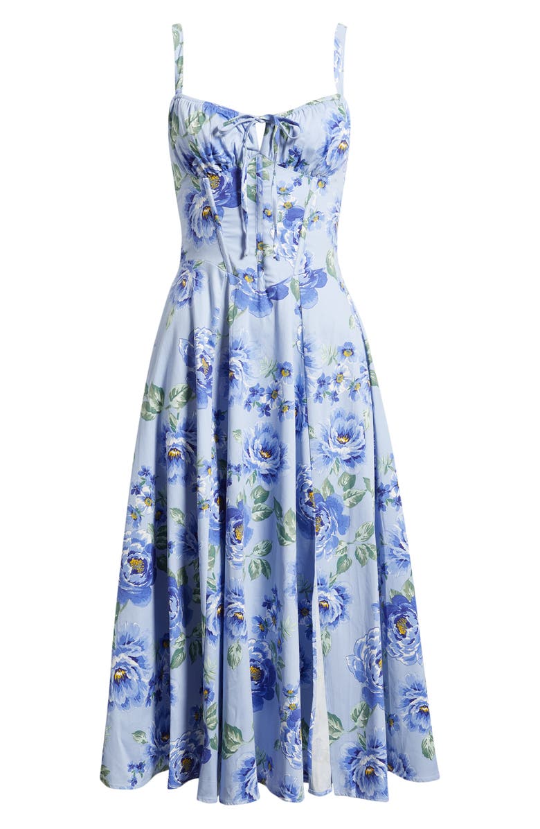 Emerald Sundae Print Tie Back Midi Dress, Alternate, color, 