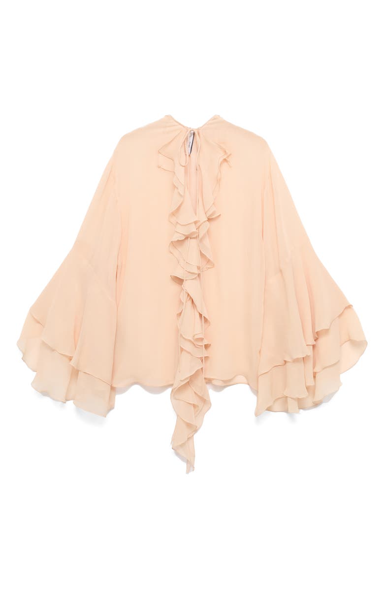 MANGO Ruffle Bell Sleeve Top, Alternate, color, 